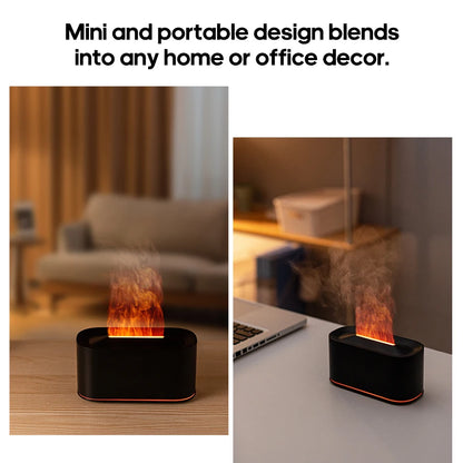 Creative Simulation Flame Aroma Diffuser Essential Oil Aromatherapy Desktop Mini USB Air Humidifier Colorful Night Light Gift