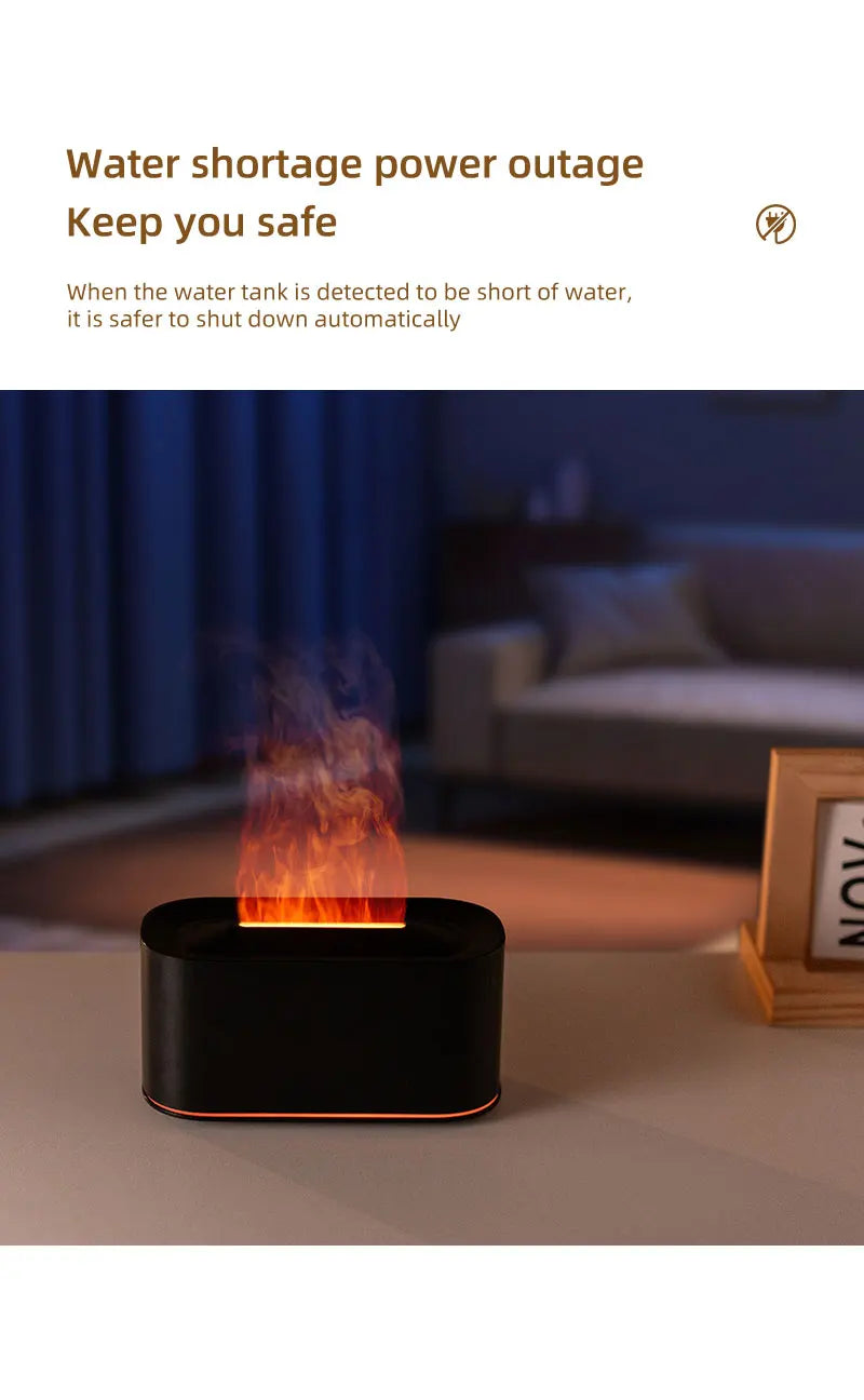 Creative Simulation Flame Aroma Diffuser Essential Oil Aromatherapy Desktop Mini USB Air Humidifier Colorful Night Light Gift