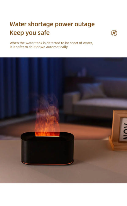 Creative Simulation Flame Aroma Diffuser Essential Oil Aromatherapy Desktop Mini USB Air Humidifier Colorful Night Light Gift