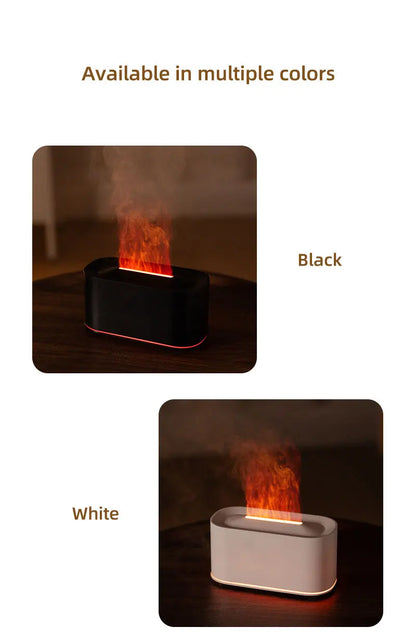 Creative Simulation Flame Aroma Diffuser Essential Oil Aromatherapy Desktop Mini USB Air Humidifier Colorful Night Light Gift