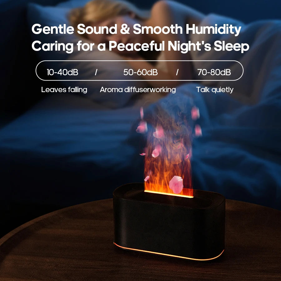 Creative Simulation Flame Aroma Diffuser Essential Oil Aromatherapy Desktop Mini USB Air Humidifier Colorful Night Light Gift
