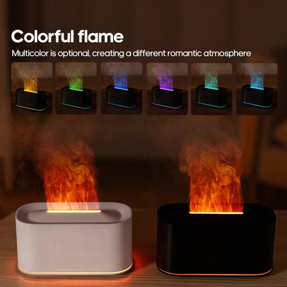 Creative Simulation Flame Aroma Diffuser Essential Oil Aromatherapy Desktop Mini USB Air Humidifier Colorful Night Light Gift