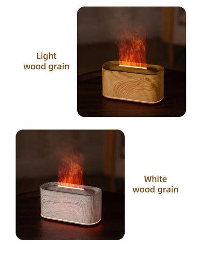Creative Simulation Flame Aroma Diffuser Essential Oil Aromatherapy Desktop Mini USB Air Humidifier Colorful Night Light Gift