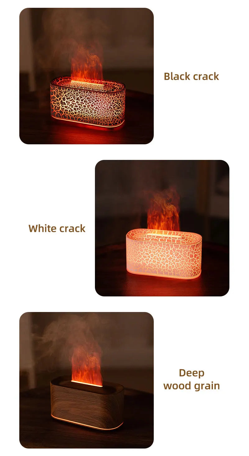 Creative Simulation Flame Aroma Diffuser Essential Oil Aromatherapy Desktop Mini USB Air Humidifier Colorful Night Light Gift